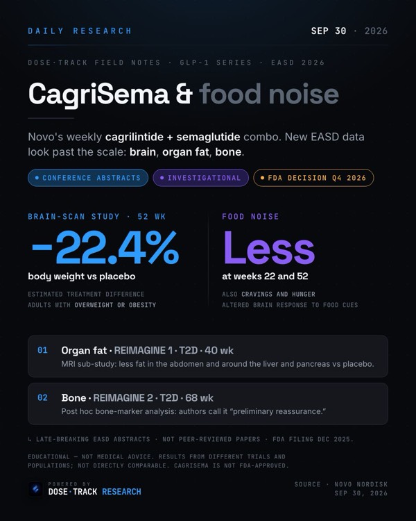 Research card: CagriSema at EASD: food noise, brain scans, organ fat